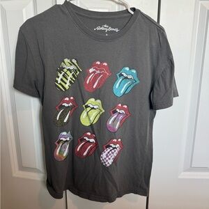 The Rolling Stones Gray and Red Short Sleeve Tee